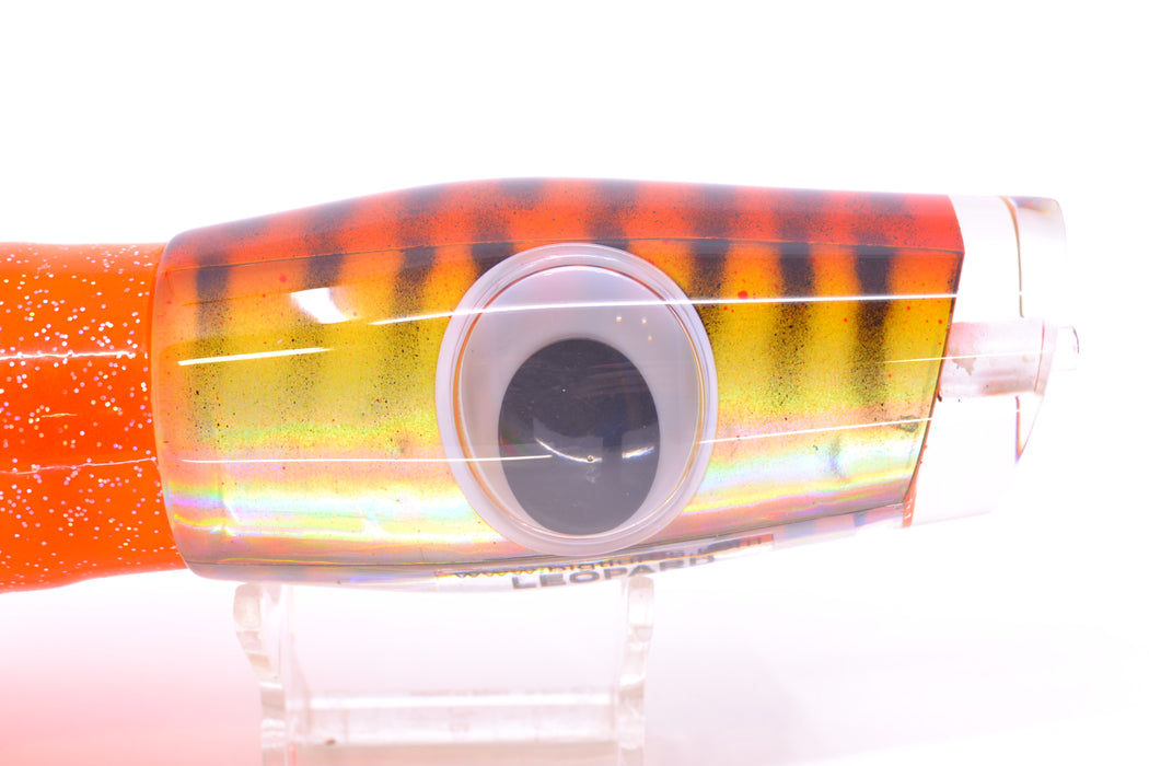 Big T Lures Orange-Yellow-Silver Pearl Black Striped Back Leopard 12" 10.7oz Skirted Orange GZE