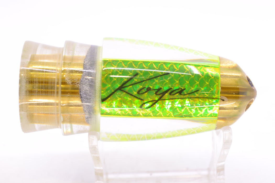 Koya Lures Lime Green Rainbow Scale 1/4" Jet Clean Sweep Bullet 10" 5.5oz GZE