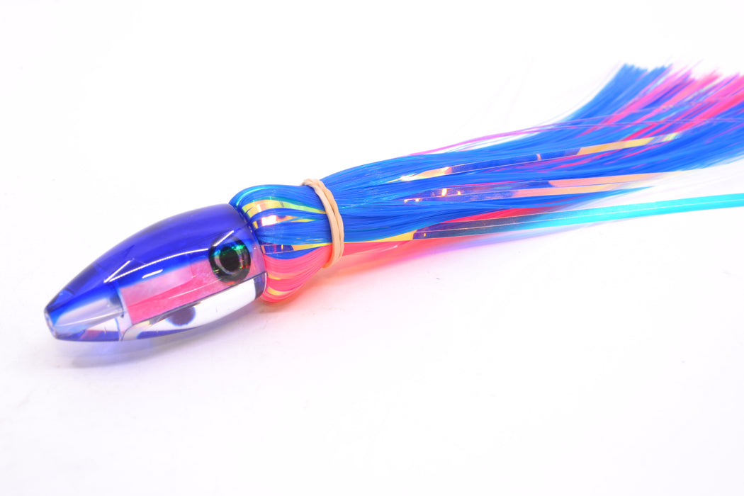 Moyes Lures Pink MOP Blue Back Poon 5" 1.3oz Skirted Blue-Pink Hair