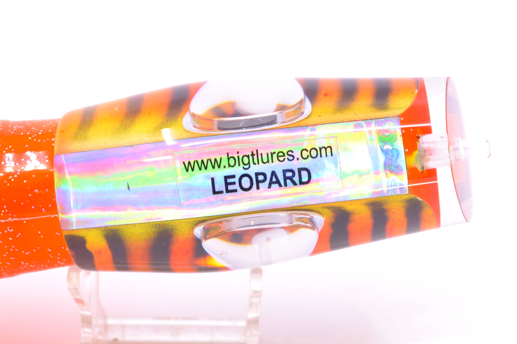 Big T Lures Orange-Yellow-Silver Pearl Black Striped Back Leopard 12" 10.7oz Skirted Orange GZE
