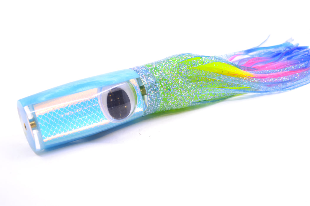 Koya Lures Ice Rainbow Scale Ice Blue Back Doll Eyes Hard Head 12" 9oz Skirted Ice Blue