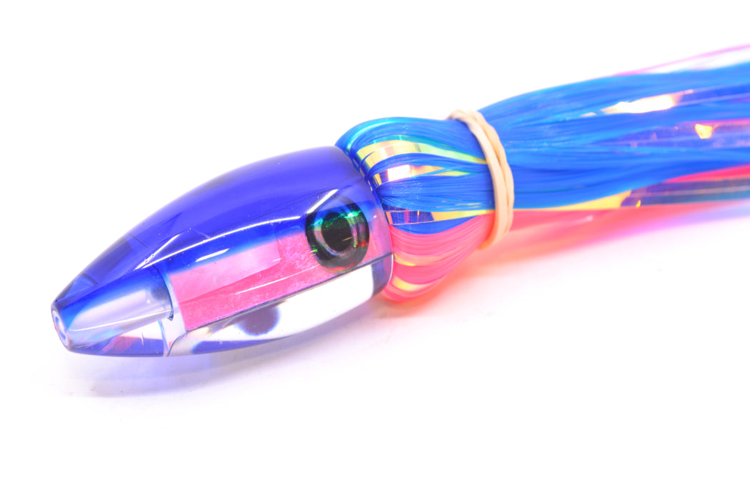 Moyes Lures Pink MOP Blue Back Poon 5" 1.3oz Skirted Blue-Pink Hair