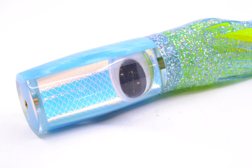 Koya Lures Ice Rainbow Scale Ice Blue Back Doll Eyes Hard Head 12" 9oz Skirted Ice Blue