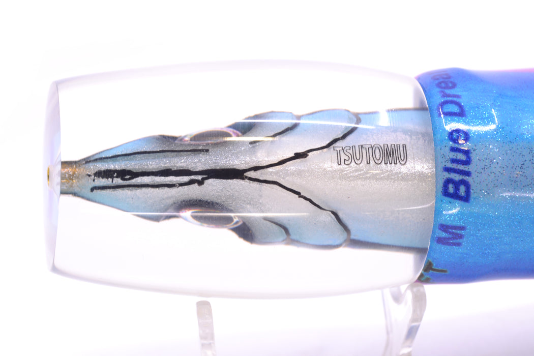 Tsutomu Lures Blue-Purple Stripes Fish Head Super Moke 14" 10.3oz FT Vinyl Blue Dream GZE