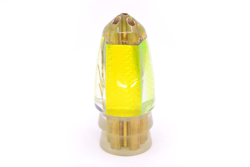 Koya Lures Lime Green Rainbow Scale 1/4" Jet Clean Sweep Bullet 10" 5.5oz GZE