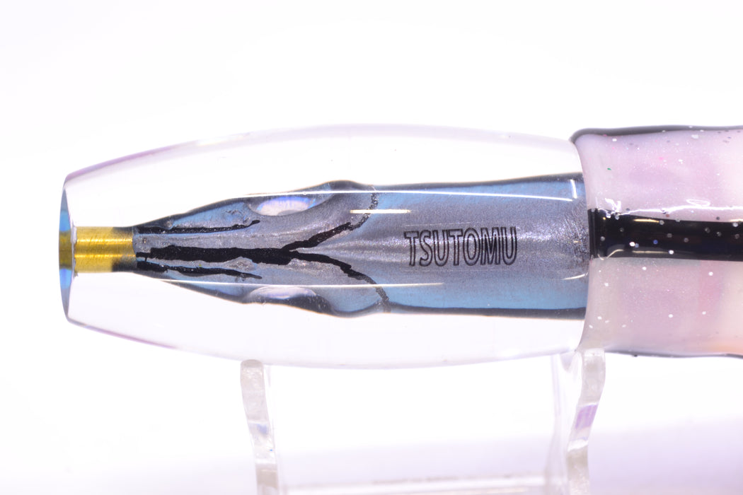 Tsutomu Lures Blue-Purple Stripes Fish Head Moke Invert 9" 7oz Skirted Gay Bob