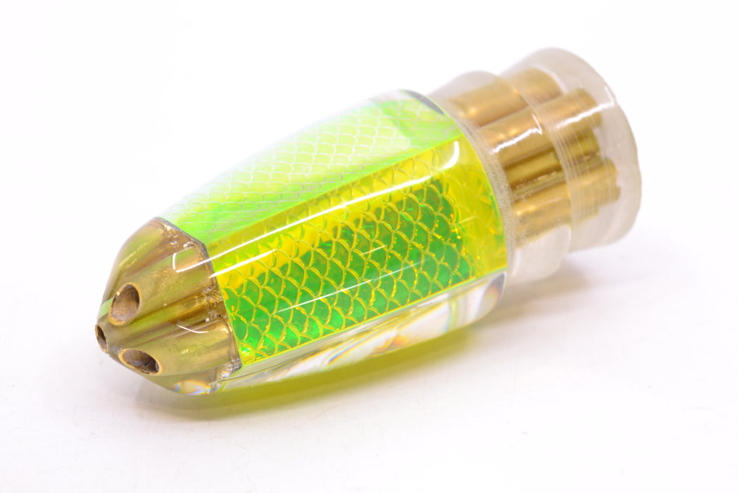 Koya Lures Lime Green Rainbow Scale 1/4" Jet Clean Sweep Bullet 10" 5.5oz GZE