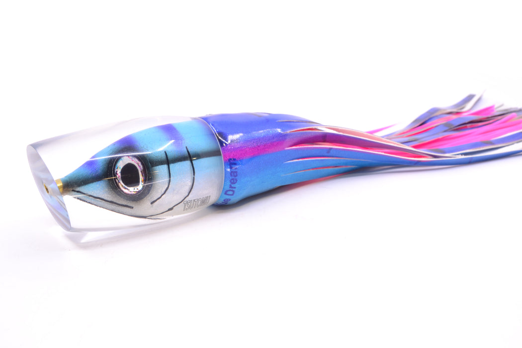 Tsutomu Lures Blue-Purple Stripes Fish Head Super Moke 14" 10.3oz FT Vinyl Blue Dream GZE