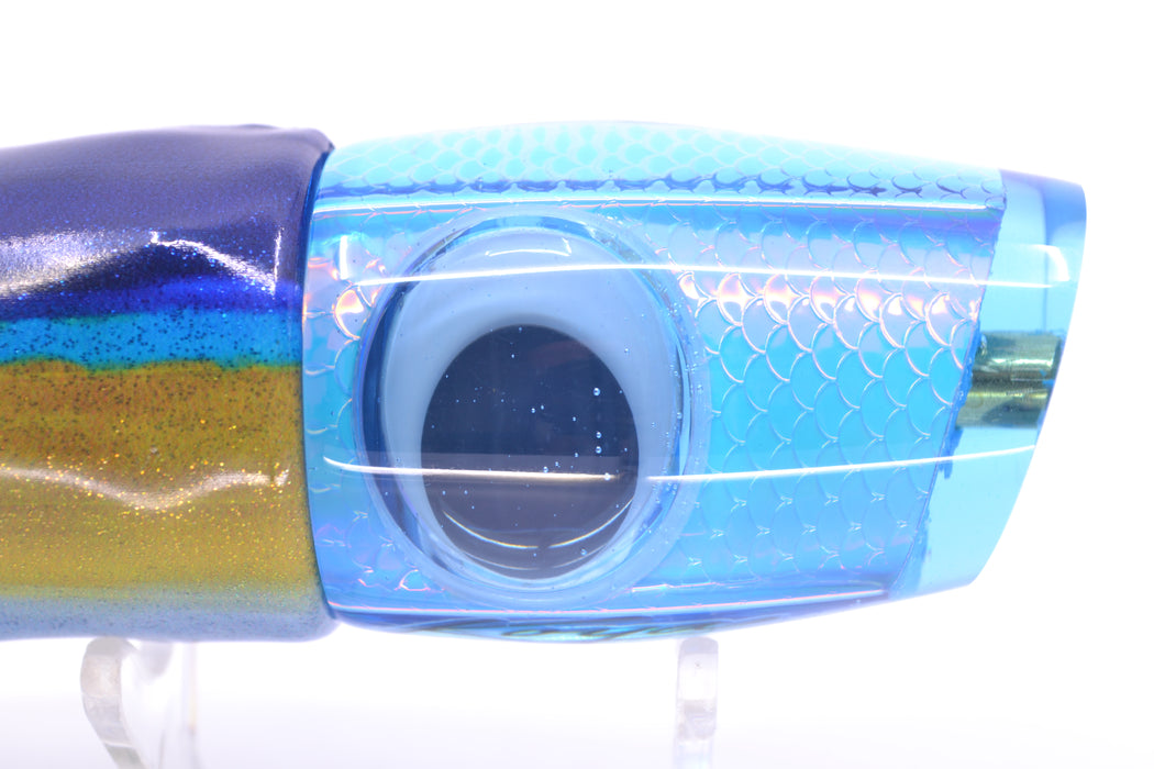 Koya Lures Ice Blue Rainbow Scale Doll Eyes Small 861 10" 6oz Fire Tailz Vinyl Yellowfin GZE
