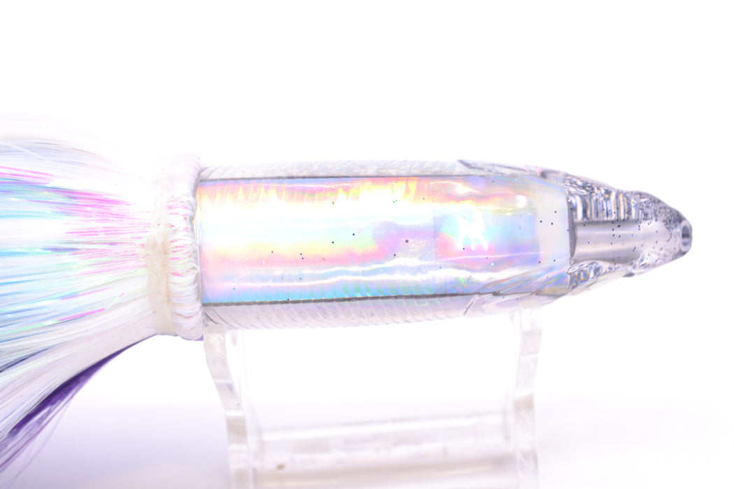Bonze Lures Silver Rainbow Black Iridescent Back Weapon 9" 8oz Strobez Purple-White