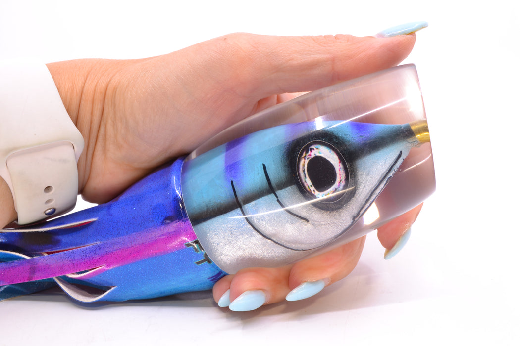 Tsutomu Lures Blue-Purple Stripes Fish Head Super Moke 14" 10.3oz FT Vinyl Blue Dream GZE
