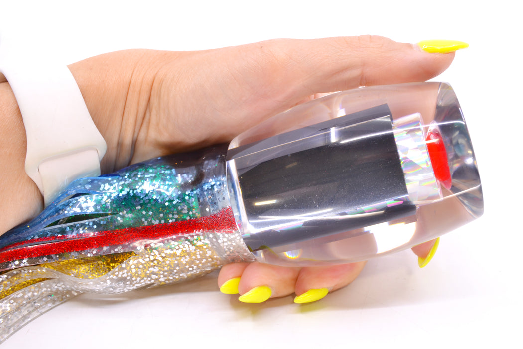 Aloha Lures Clear Mirrored Rainbow Flake XL Beauty 14" 12.5oz Skirted Evil GZE
