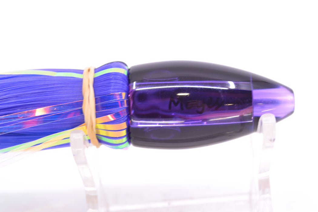Moyes Lures Purple Mirrored Black Back Poon 5" 1.3oz Skirted Black-Purple Hair
