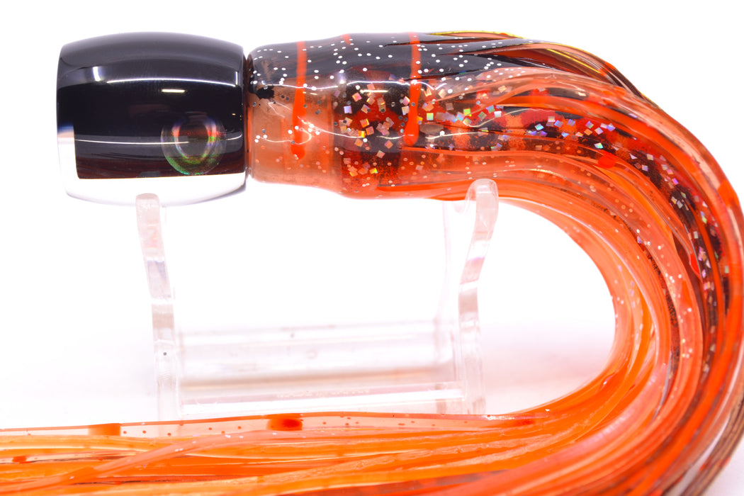 Moyes Lures Black Pearl Black Back Taxi Eyes Tang 5" 3oz Skirted Root Beer-Petrolero GZE