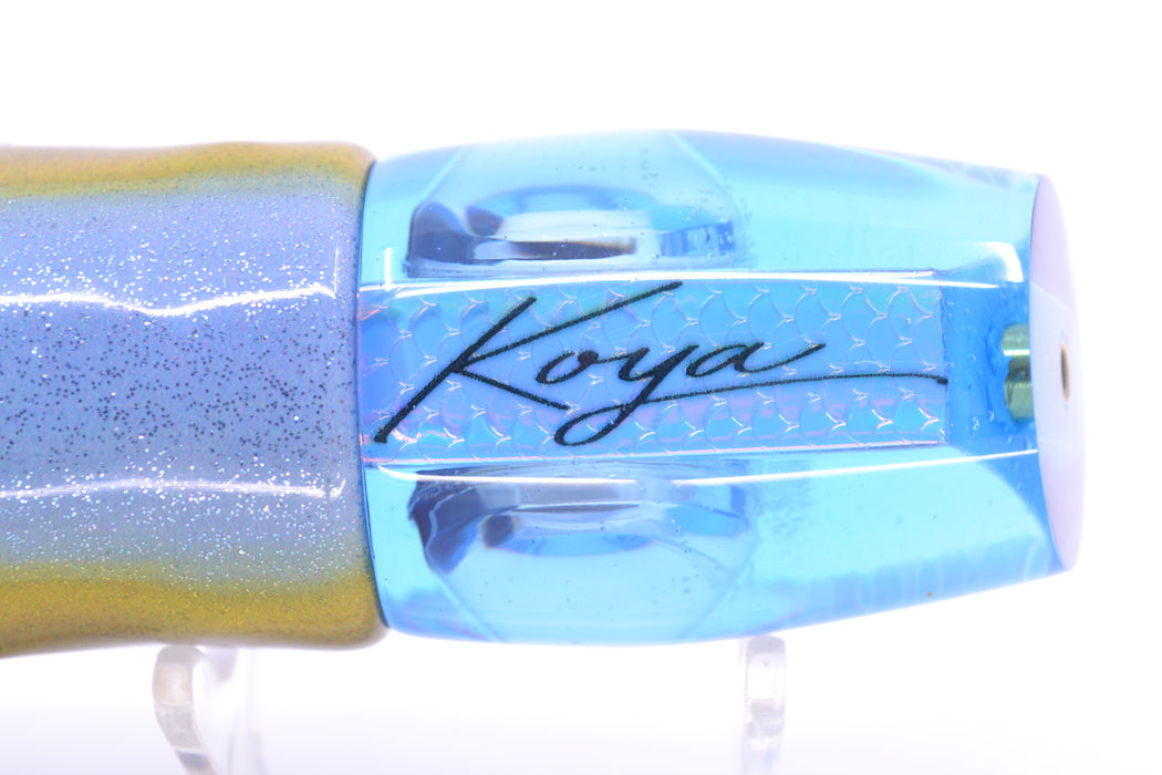 Koya Lures Ice Blue Rainbow Scale Doll Eyes Small 861 10" 6oz Fire Tailz Vinyl Yellowfin GZE