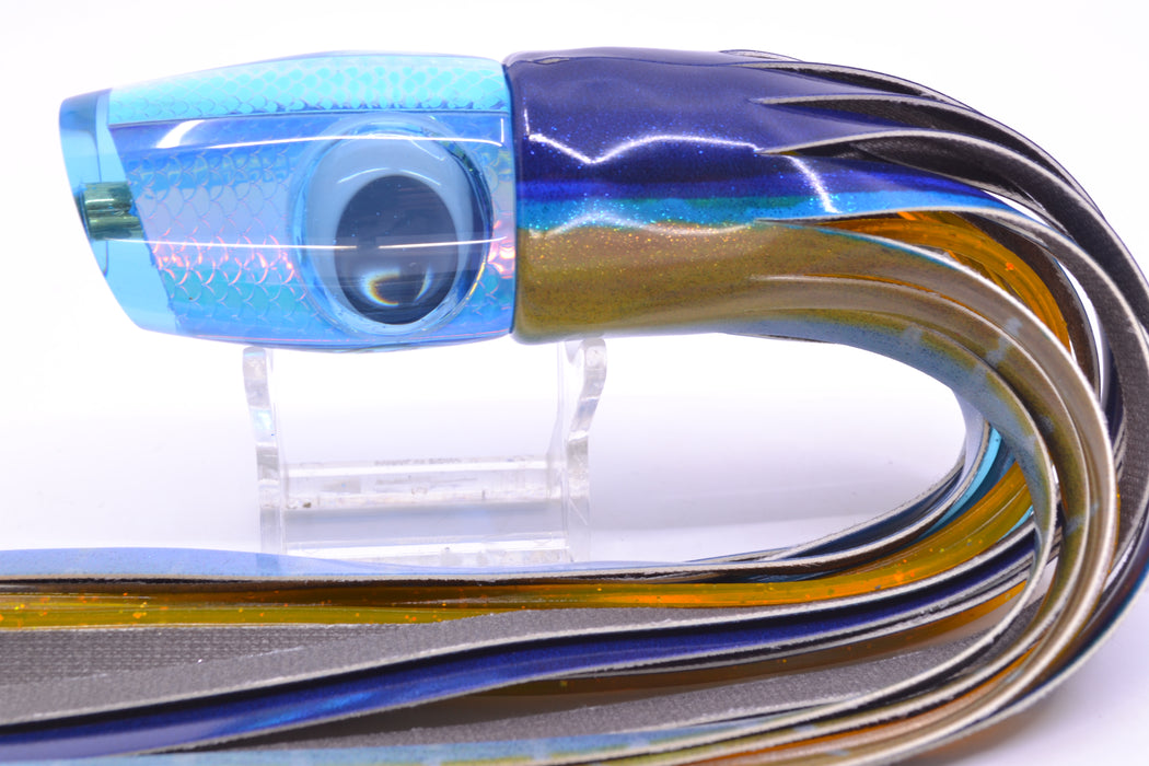 Koya Lures Ice Blue Rainbow Scale Doll Eyes Small 861 10" 6oz Fire Tailz Vinyl Yellowfin GZE