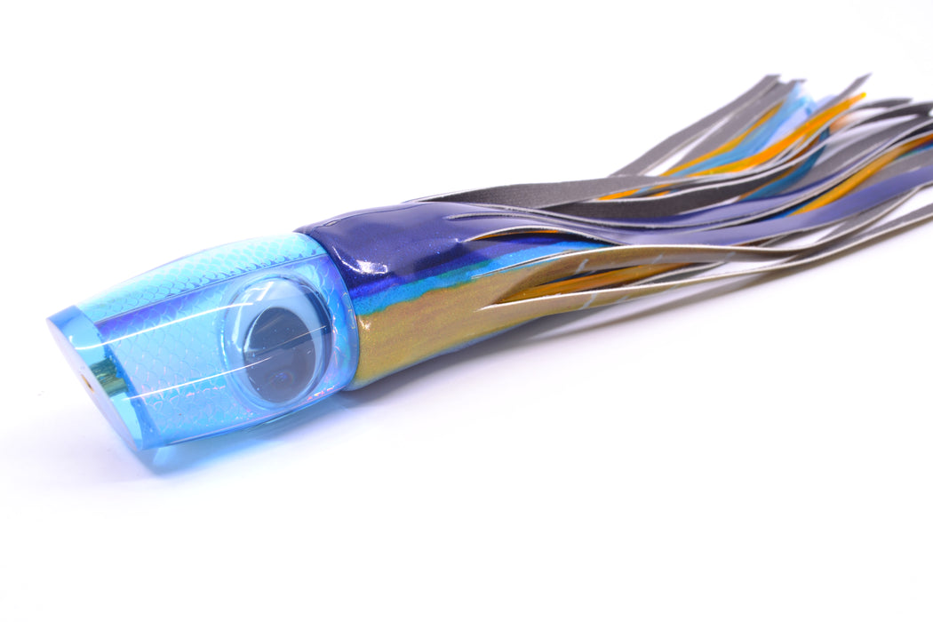 Koya Lures Ice Blue Rainbow Scale Doll Eyes Small 861 10" 6oz Fire Tailz Vinyl Yellowfin GZE