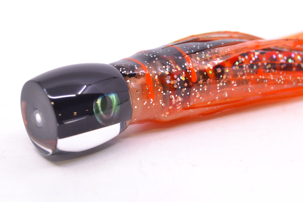 Moyes Lures Black Pearl Black Back Taxi Eyes Tang 5" 3oz Skirted Root Beer-Petrolero GZE