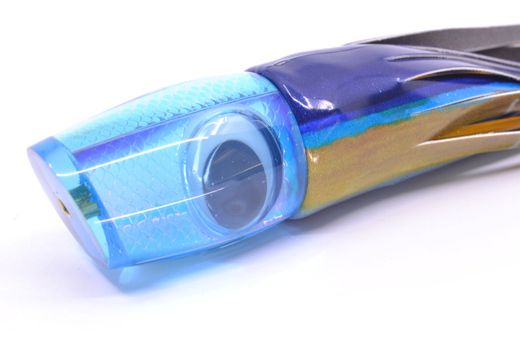 Koya Lures Ice Blue Rainbow Scale Doll Eyes Small 861 10" 6oz Fire Tailz Vinyl Yellowfin GZE