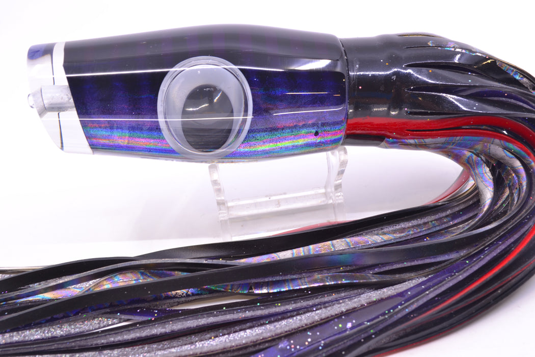 Big T Lures Purple-Silver Pearl Black Striped Back Leopard 12" 10.7oz Skirted Black Aurora GZE