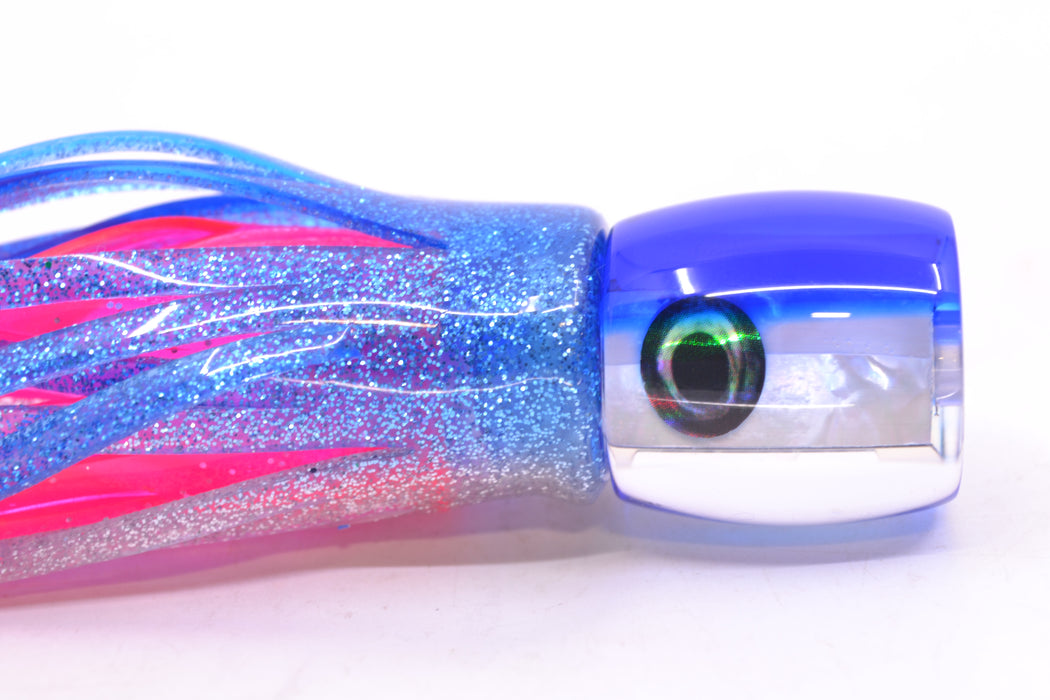 Moyes Lures White MOP Blue Back Taxi Eyes Tang 5" 3oz Skirted Blue-Silver/Pink GZE