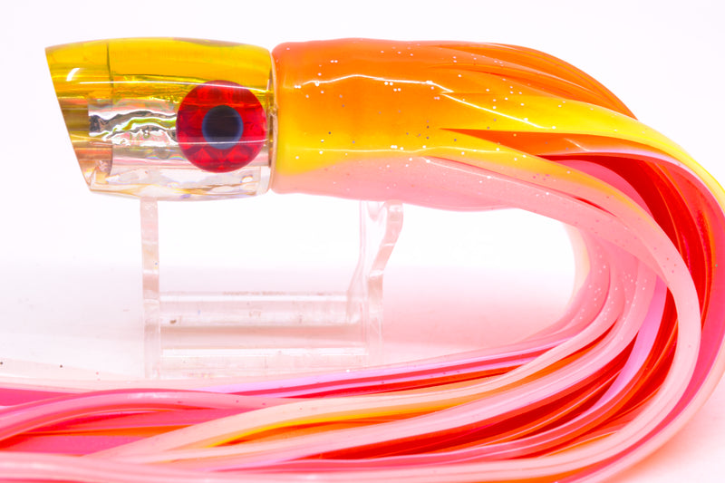 Coggin Lures Ice Rainbow Dichro Yellow Back Jetted Sugar Bear Slant 9" 4.7oz Skirted
