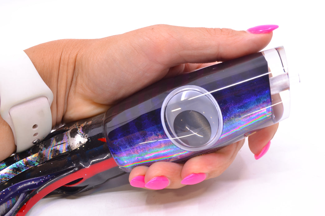 Big T Lures Purple-Silver Pearl Black Striped Back Leopard 12" 10.7oz Skirted Black Aurora GZE