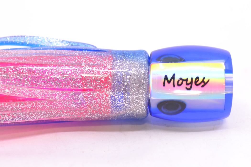 Moyes Lures White MOP Blue Back Taxi Eyes Tang 5" 3oz Skirted Blue-Silver/Pink GZE