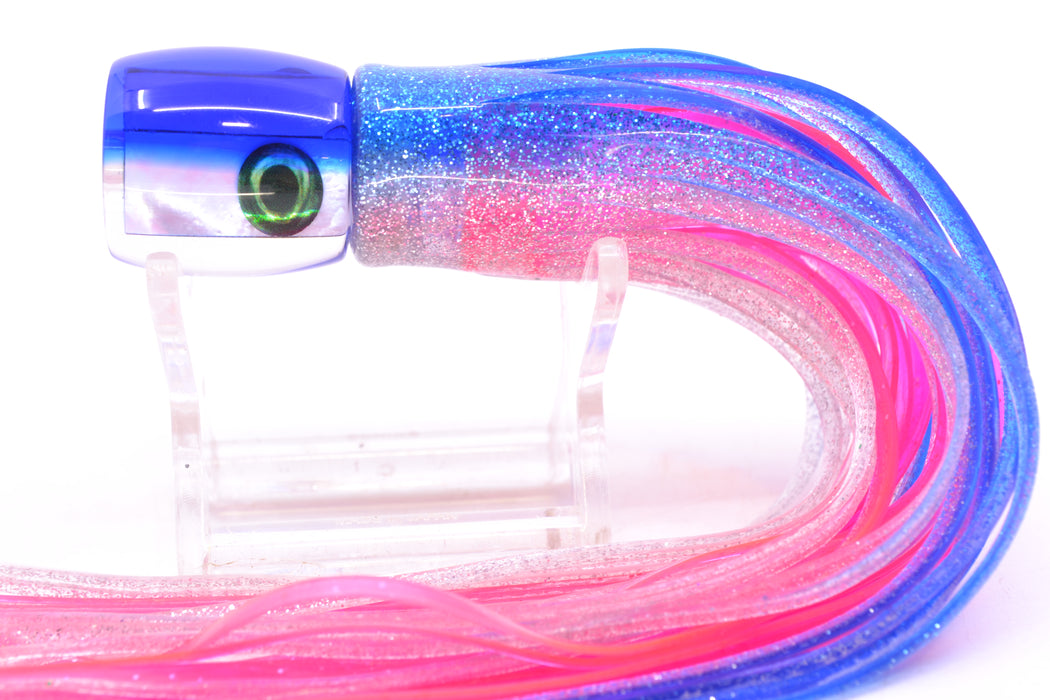 Moyes Lures White MOP Blue Back Taxi Eyes Tang 5" 3oz Skirted Blue-Silver/Pink GZE