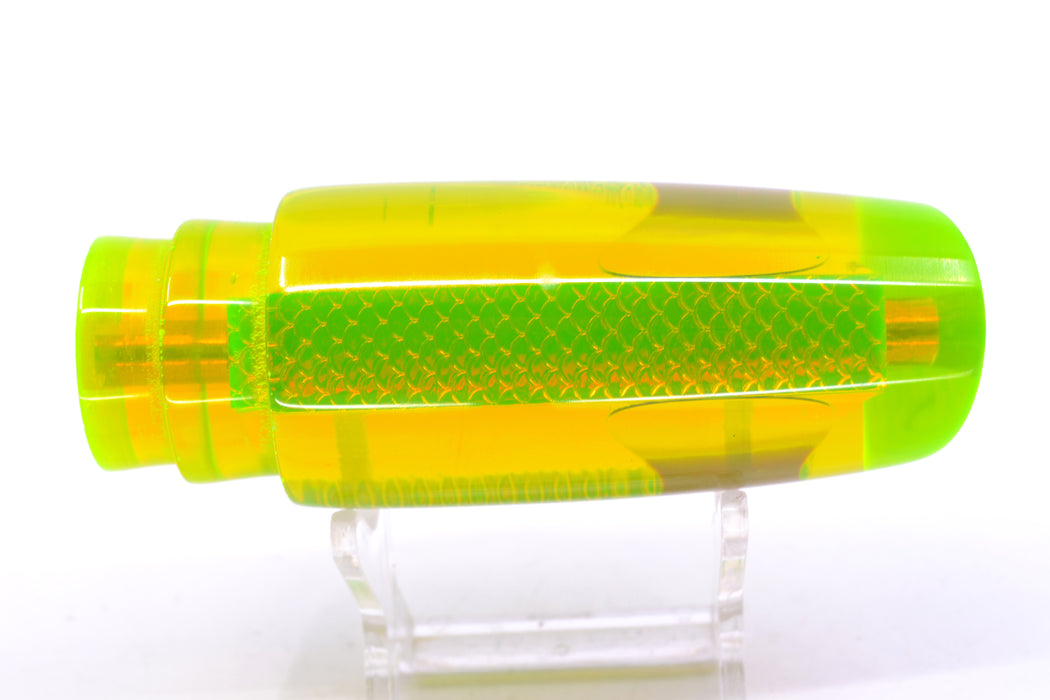 Koya Lures Chartreuse Resin Rainbow Scale Red Eyes Small 614 10" 5oz