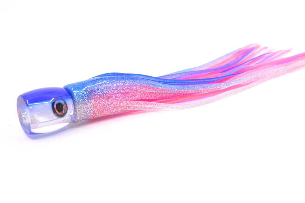 Moyes Lures White MOP Blue Back Taxi Eyes Tang 5" 3oz Skirted Blue-Silver/Pink GZE