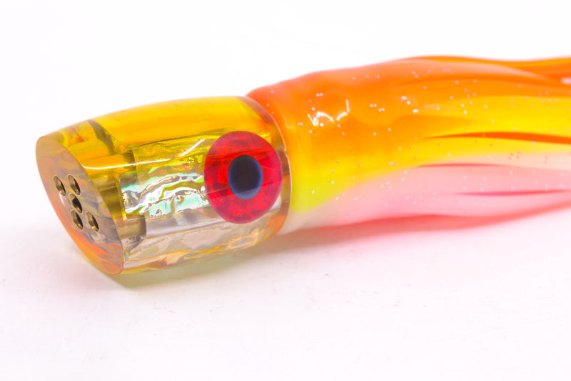 Coggin Lures Ice Rainbow Dichro Yellow Back Jetted Sugar Bear Slant 9" 4.7oz Skirted