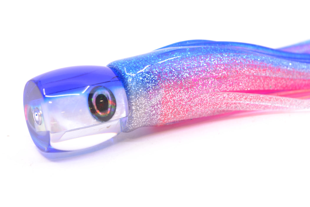 Moyes Lures White MOP Blue Back Taxi Eyes Tang 5" 3oz Skirted Blue-Silver/Pink GZE