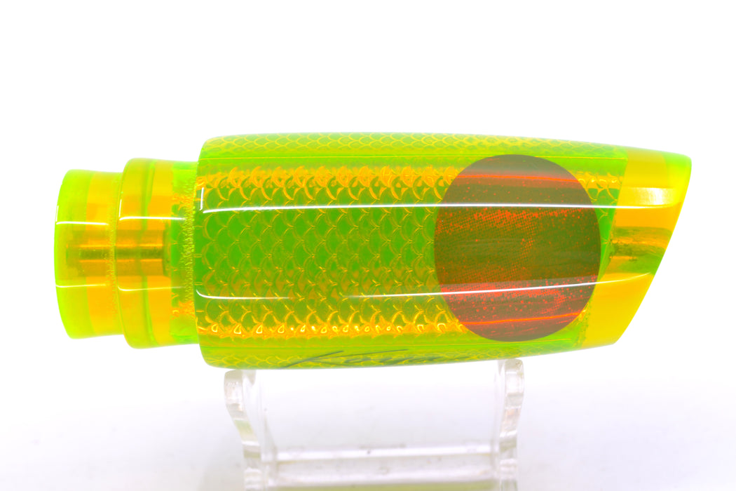 Koya Lures Chartreuse Resin Rainbow Scale Red Eyes Small 614 10" 5oz