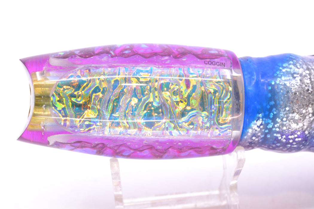 Coggin Lures Ice Rainbow Dichro Purple Back 4-Hole Lightweight 4-Hole Copalure Scoop 12" 8oz BOM Skirted