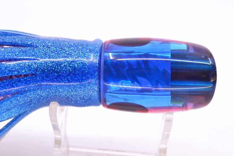 Coggin Lures Ice Rainbow Dichro Blue-Red Back Jetted Sugar Bear Slant 9" 4.7oz Skirted