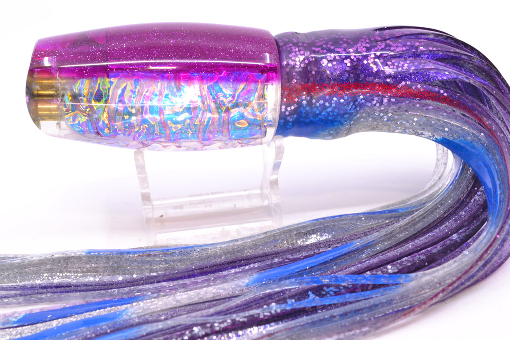 Coggin Lures Ice Rainbow Dichro Purple Back 4-Hole Lightweight 4-Hole Copalure Scoop 12" 8oz BOM Skirted