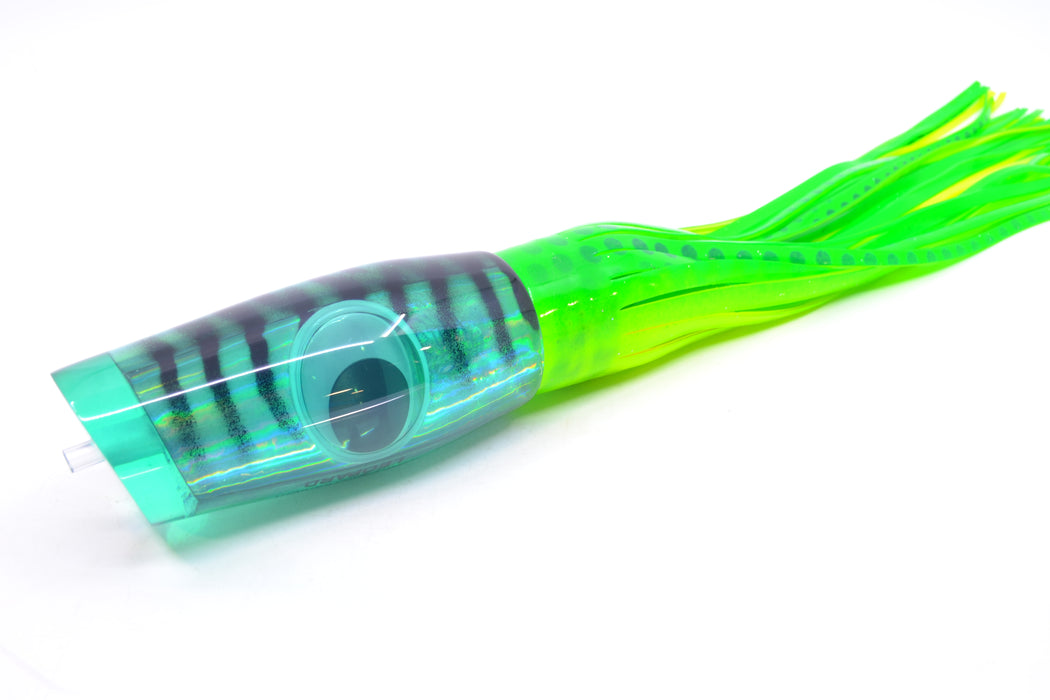 Big T Lures Green Rainbow Pearl Black Striped Back Leopard 12" 10.7oz Skirted Green-Chartreuse GZE