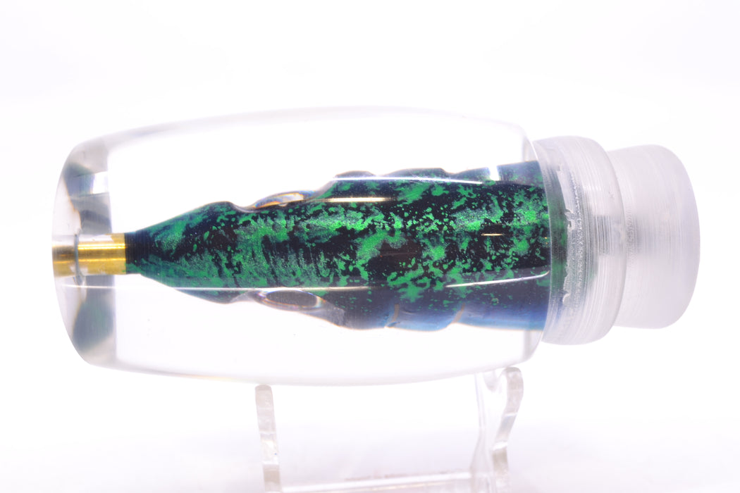 Tsutomu Lures Green/Black Splatter-Blue-Silver Fish Head Super Moke 14" 7.7oz GZE