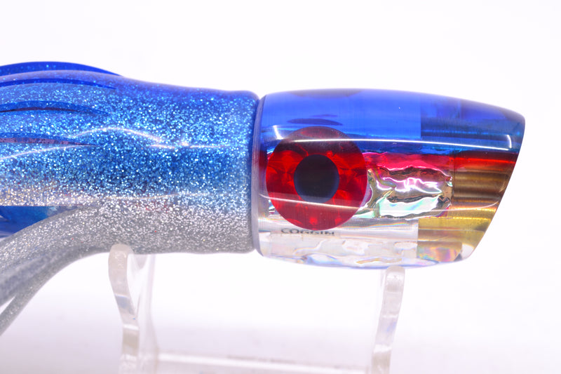Coggin Lures Ice Rainbow Dichro Blue-Red Back Jetted Sugar Bear Slant 9" 4.7oz Skirted