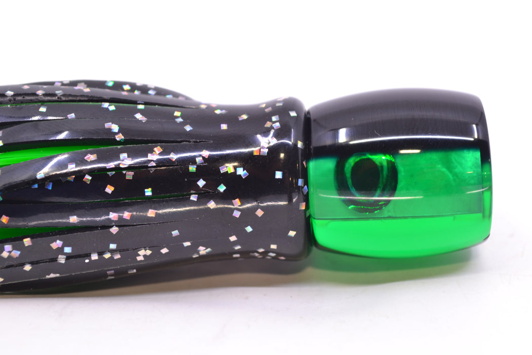 Moyes Lures Green MOP Black Back Taxi Eyes Tang 5" 3oz Skirted Black/Green GZE