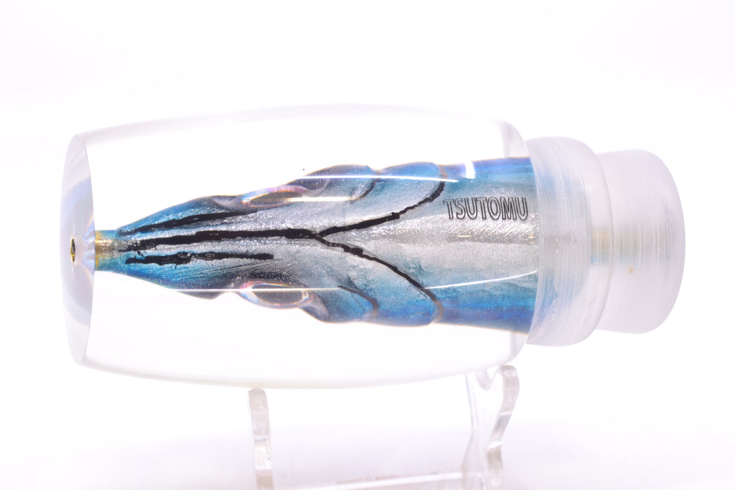 Tsutomu Lures Green/Black Splatter-Blue-Silver Fish Head Super Moke 14" 7.7oz GZE