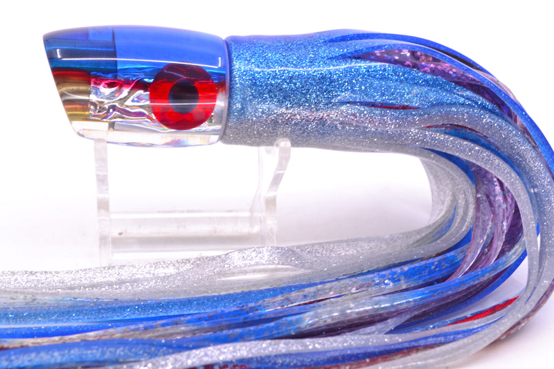 Coggin Lures Ice Rainbow Dichro Blue-Red Back Jetted Sugar Bear Slant 9" 4.7oz Skirted