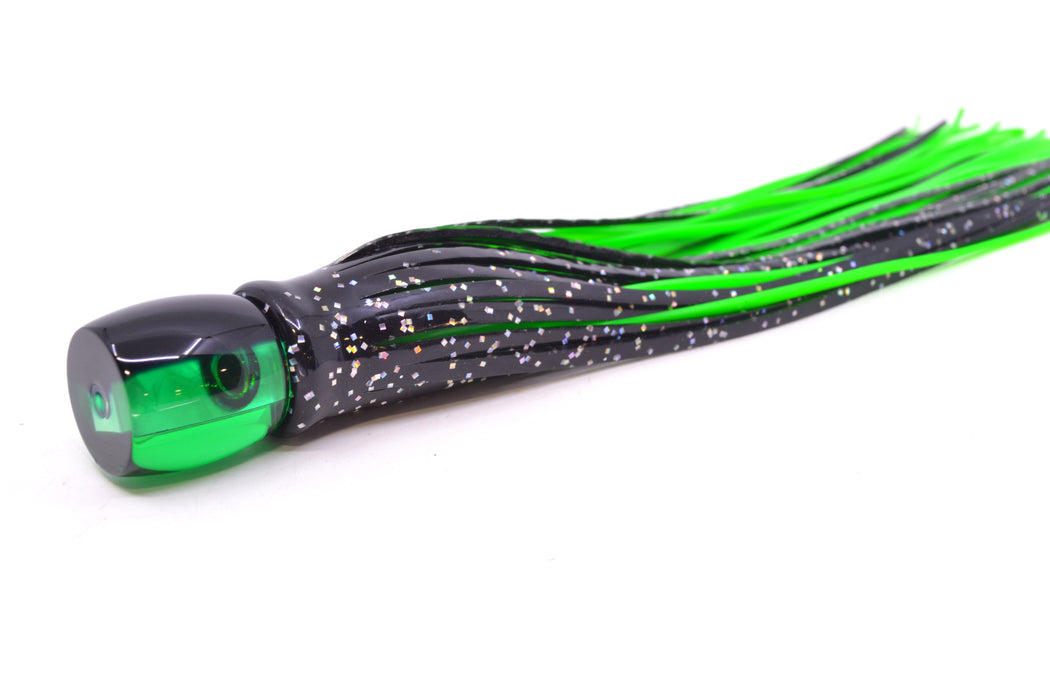 Moyes Lures Green MOP Black Back Taxi Eyes Tang 5" 3oz Skirted Black/Green GZE