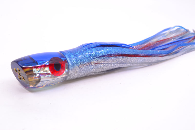 Coggin Lures Ice Rainbow Dichro Blue-Red Back Jetted Sugar Bear Slant 9" 4.7oz Skirted