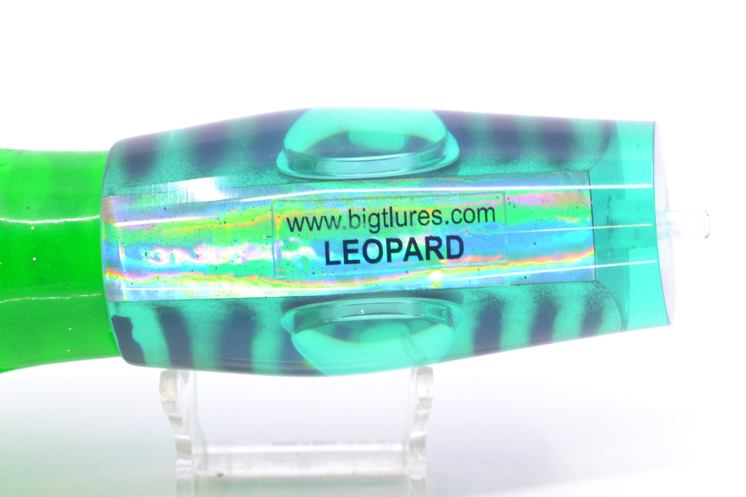 Big T Lures Green Rainbow Pearl Black Striped Back Leopard 12" 10.7oz Skirted Green GZE