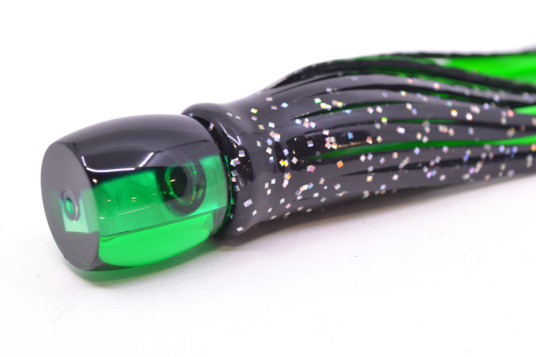 Moyes Lures Green MOP Black Back Taxi Eyes Tang 5" 3oz Skirted Black/Green GZE