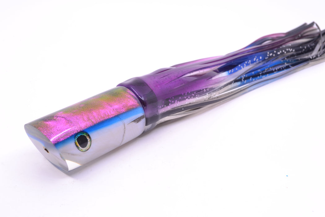 Ali'i Kai Lures White Fish Head Purple-Blue Back Tube 10" 5.6oz Skirted Purple Skipjack