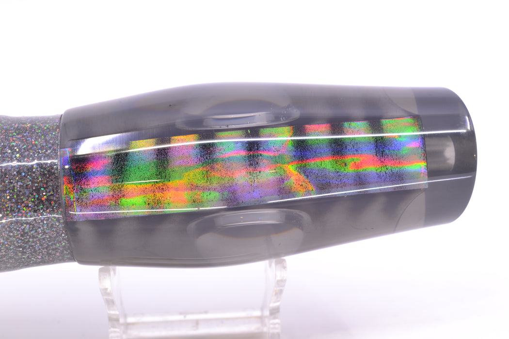 Big T Lures Smoke Rainbow Pearl Black Striped Back Leopard 12" 10.7oz Skirted Silver/White GZE