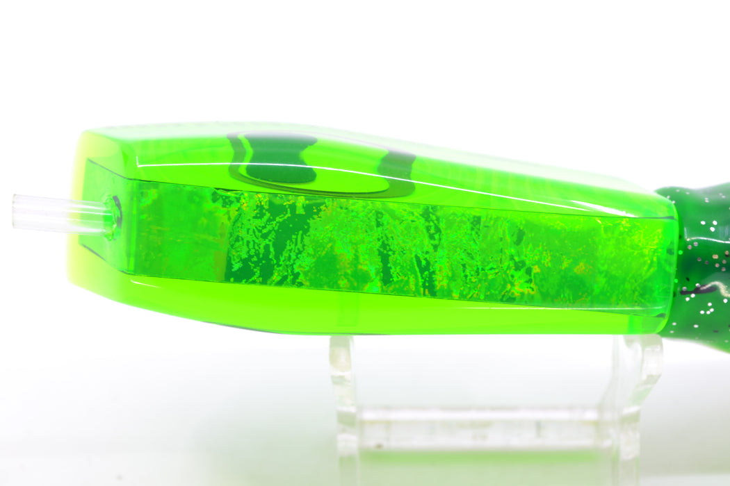 Marlinstar Green Rainbow Starburst Medium Tomahawk G4 9"+ 5.2oz Skirted Green-Clear
